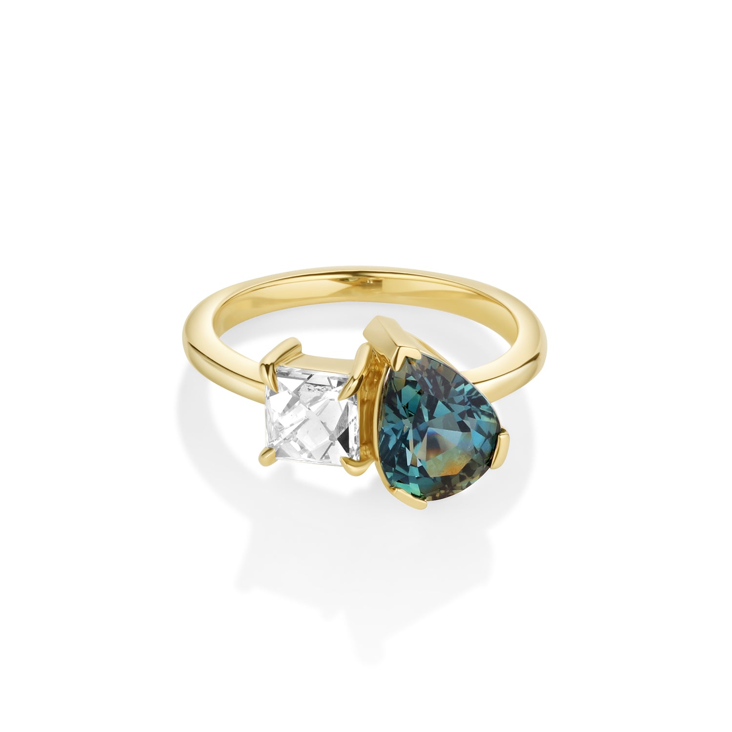 2.56ct Sapphire and Diamond Toi et Moi Ring [Yellow Gold]