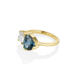 2.56ct Sapphire and Diamond Toi et Moi Ring Side View