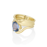 2.61ct Sapphire Twist Ring & Tracer Band [side view]