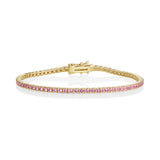 2.87tcw Pink Sapphire Tennis Bracelet