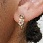 1.33tcw Mixed Shape Diamond Huggies [In ear]