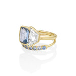 3.08ct Sapphire & 1.55ct Diamond Trapezoid Ring with 0.57tcw Sapphire Tracer Band [side]