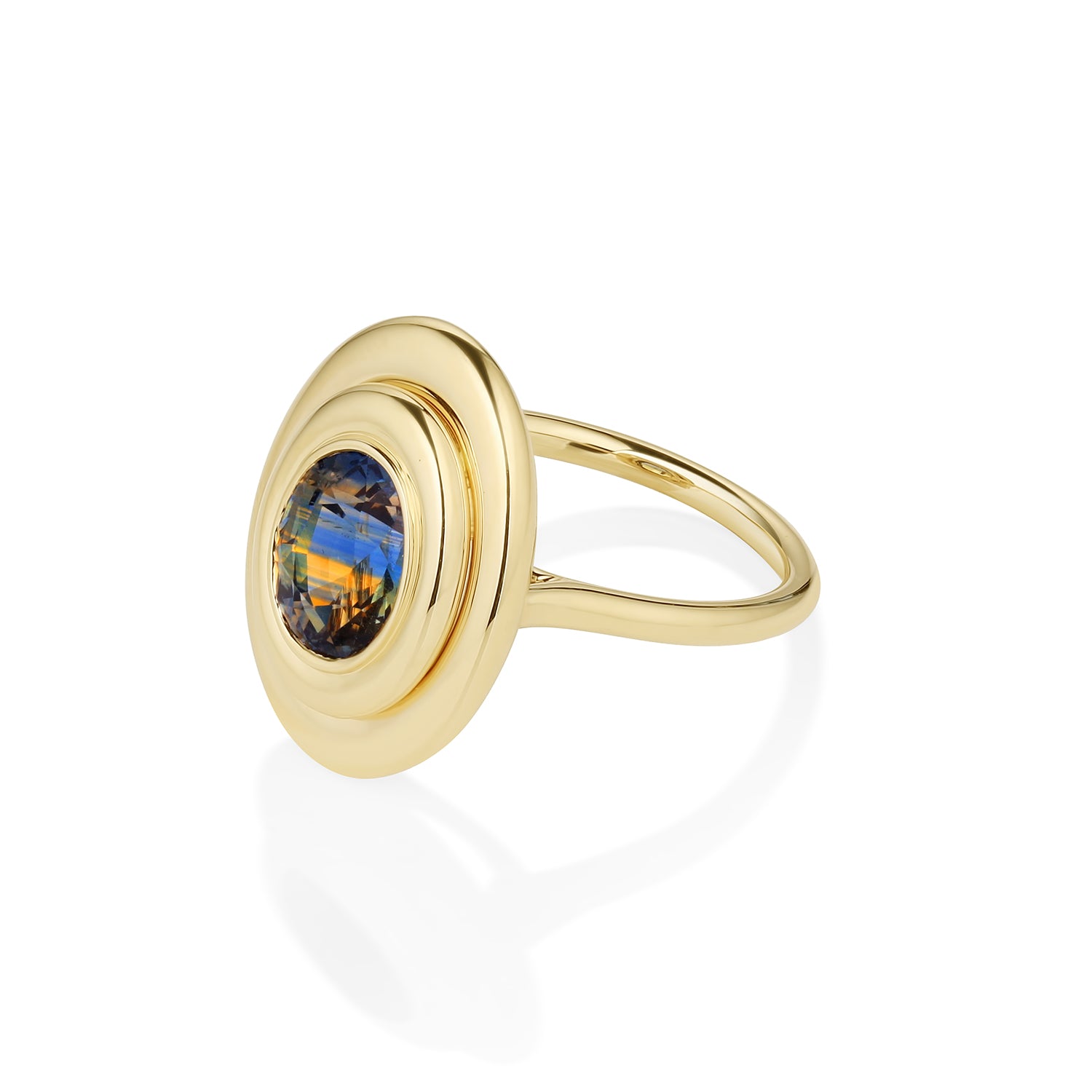 3.09ct In Orbit Sapphire Ring side view