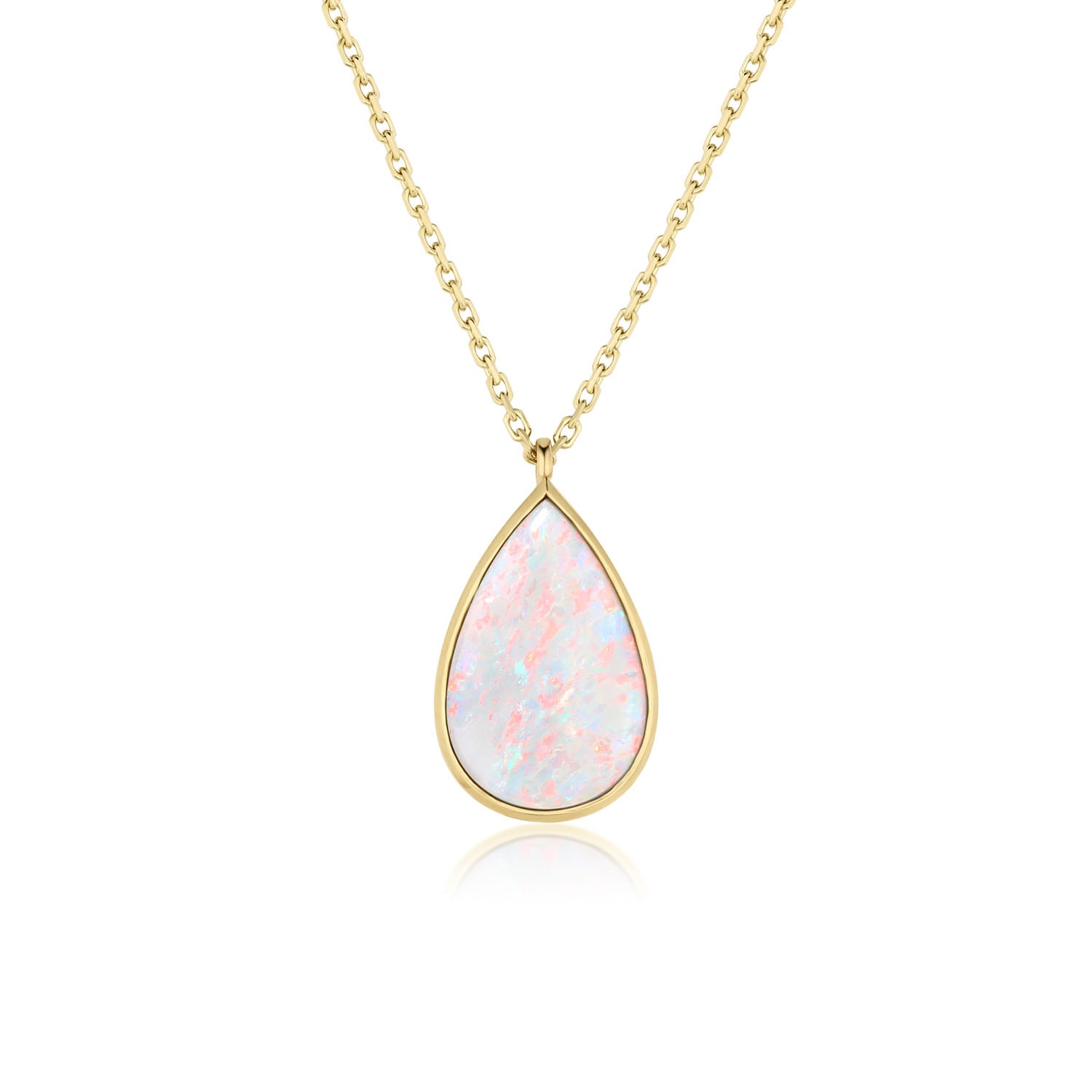 3.39ct Australian Opal Necklace [Yellow Gold]