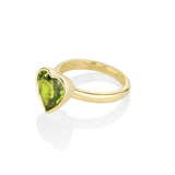 3.44ct Peridot Bezel Heart Ring [side view]