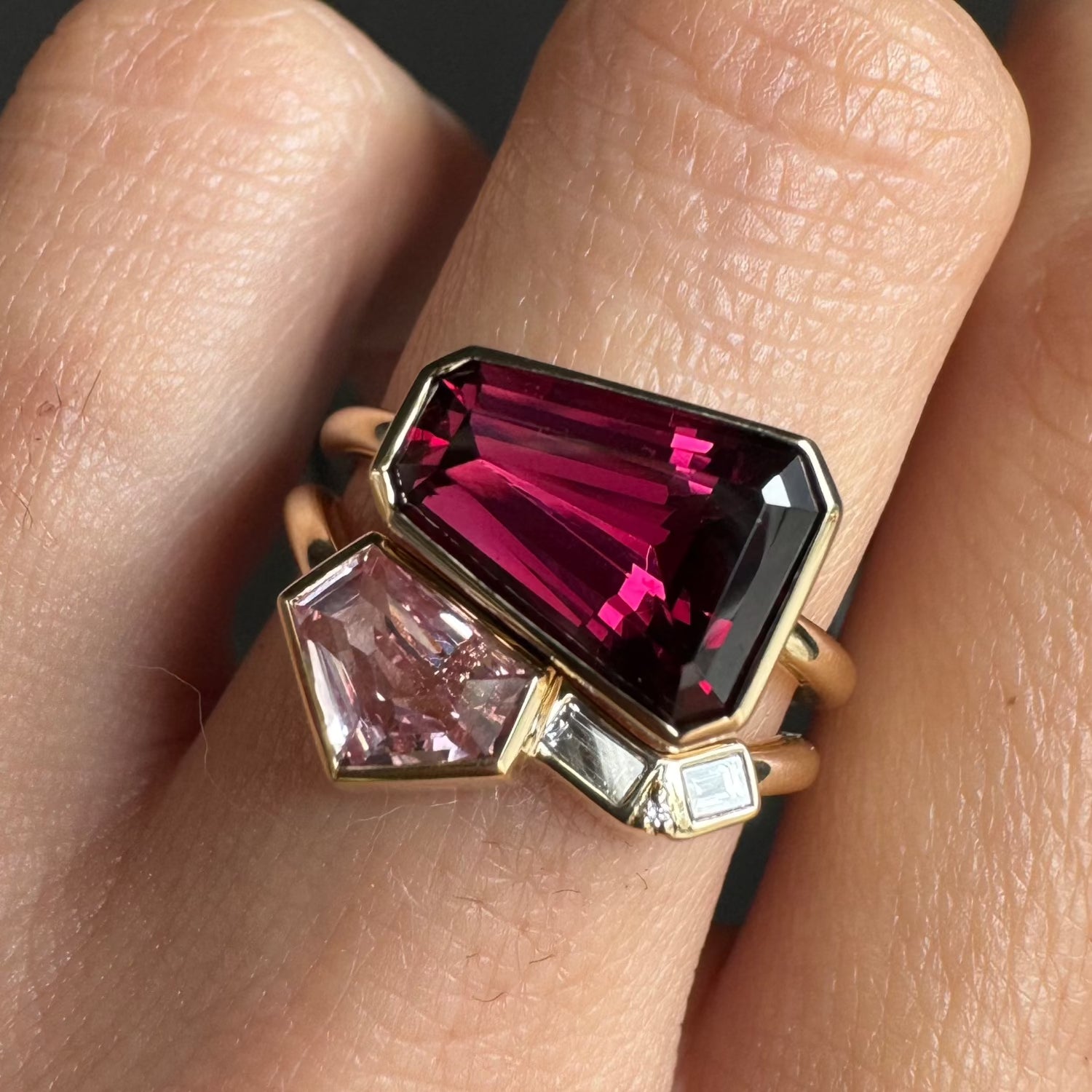 3.97ct Rhodolite and Sapphire Set - Marrow Fine