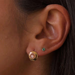 Peach Moonstone Studs - Marrow Fine