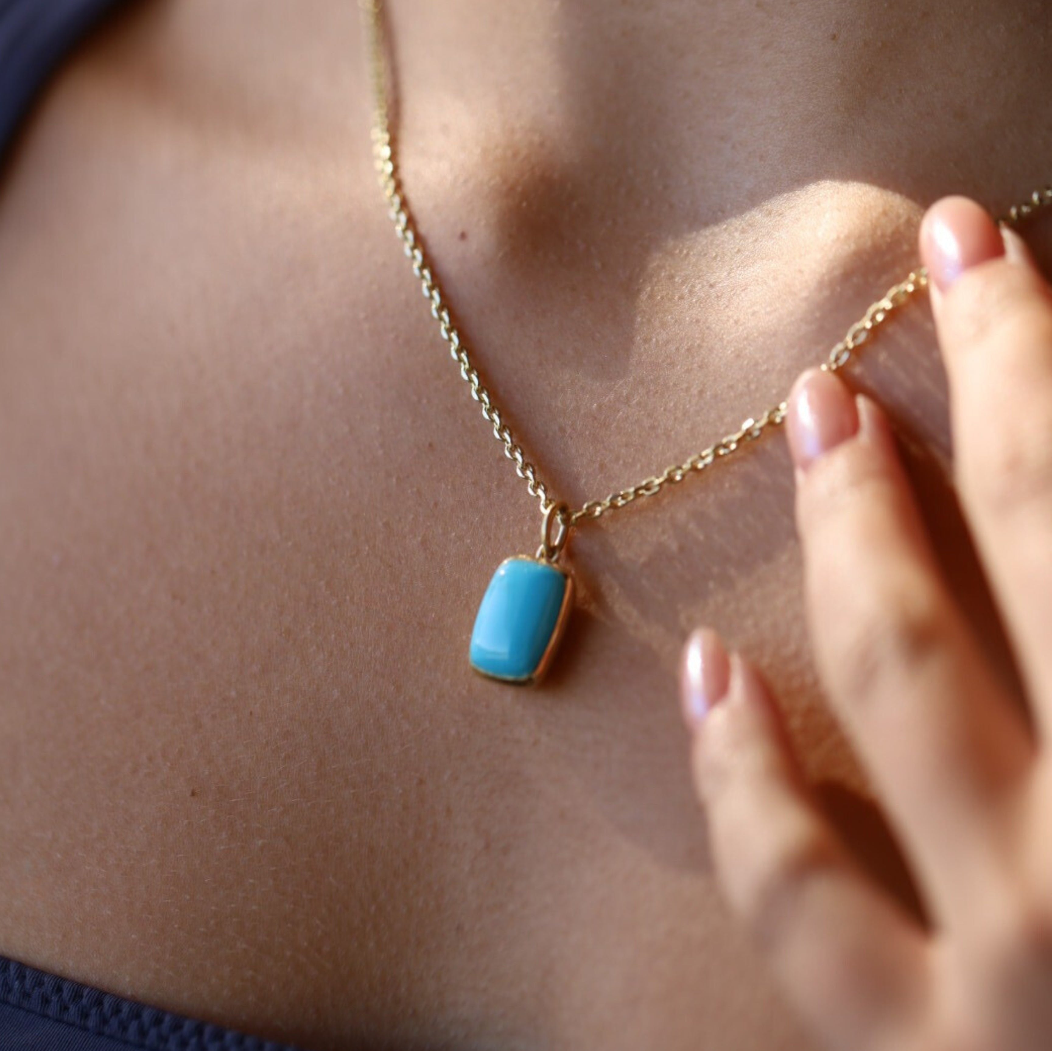 4.85ct Turquoise Necklace [on neck]