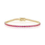 5.64tcw Gradient Pink Sapphire Tennis Bracelet [flatlay]