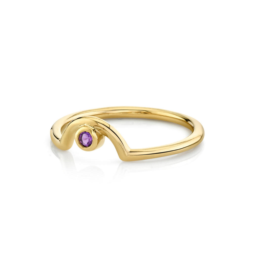 Marrow Fine Jewelry Amethyst Birthstone Arch Band