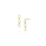 6mm Sculpted Link Gold Earrings [Yellow Gold]