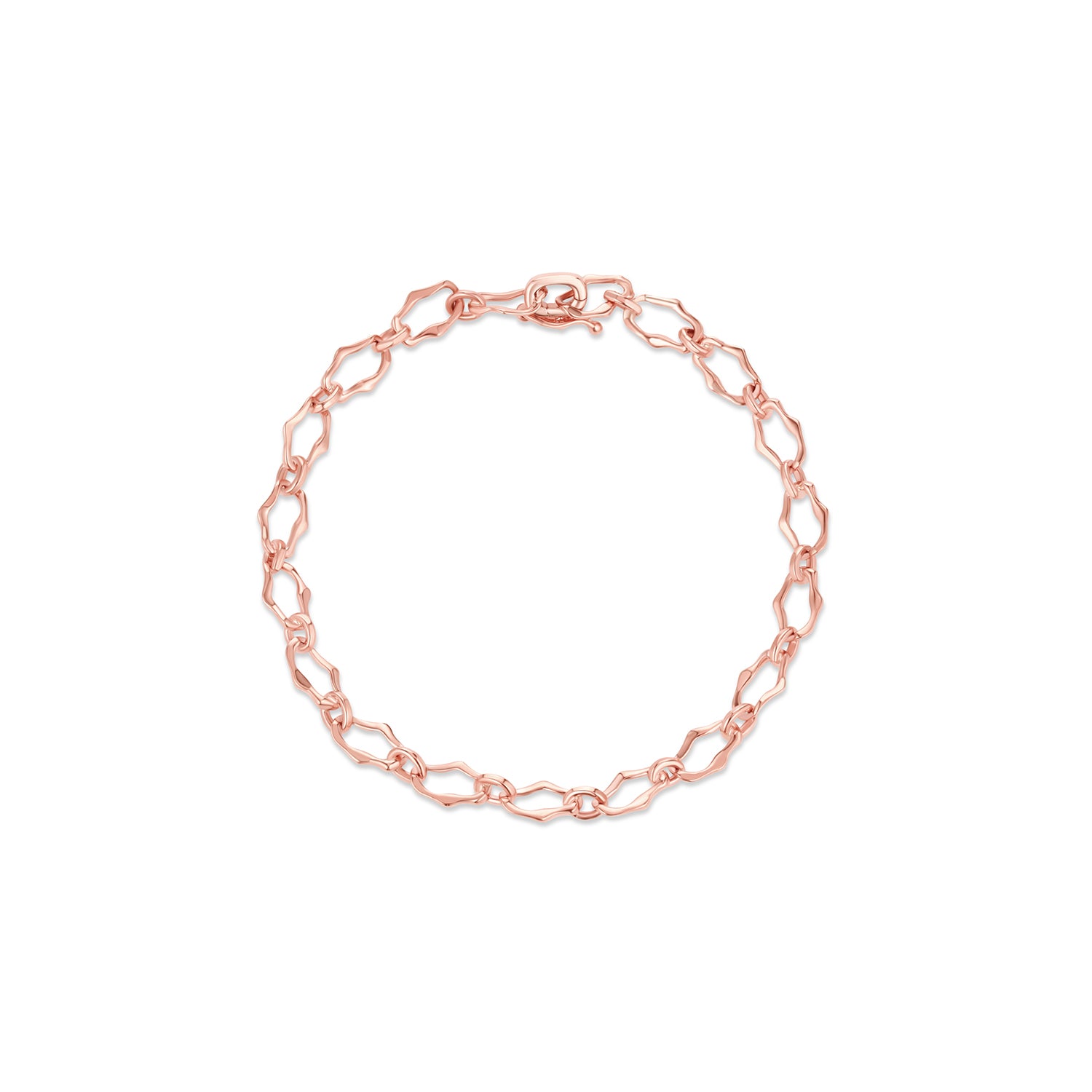 8mm Sculpted Link Gold Bracelet [rose gold]