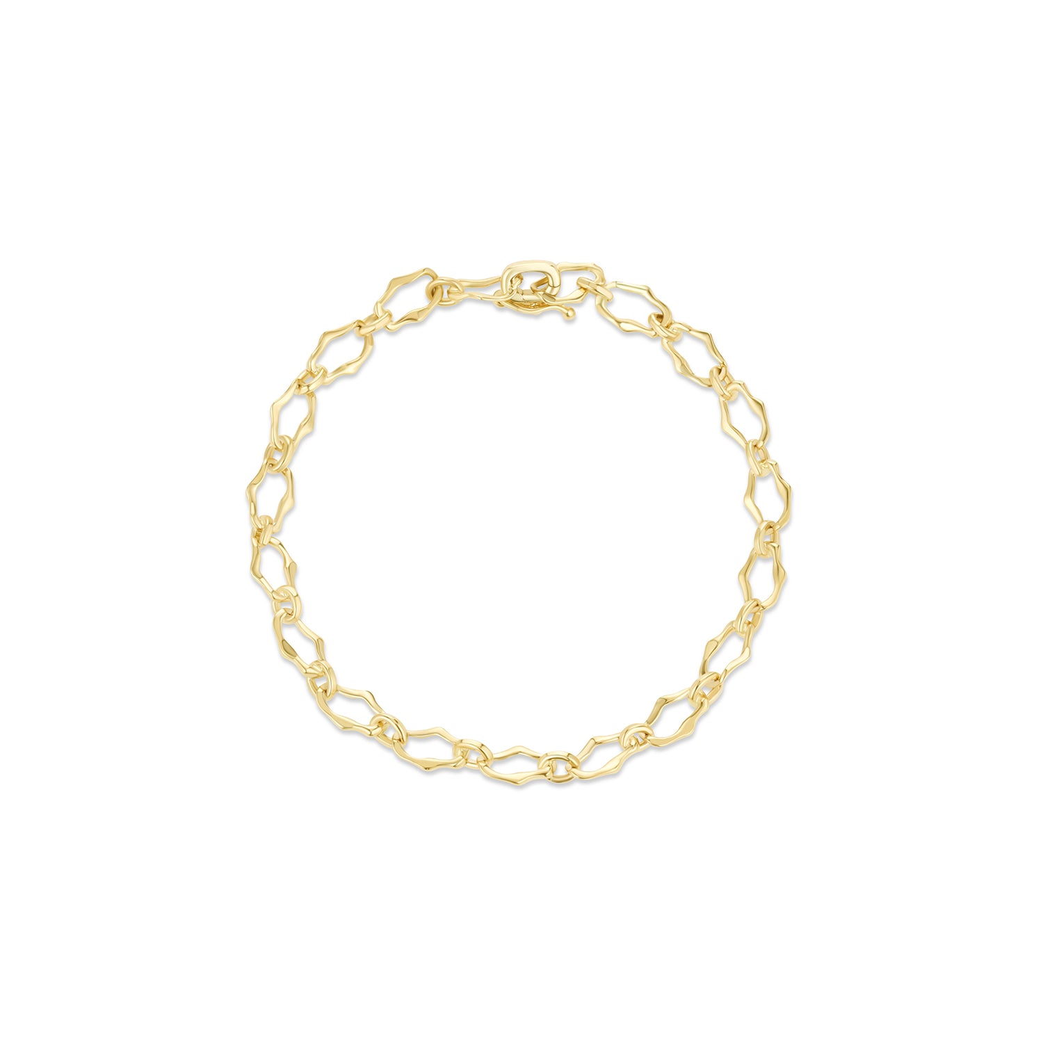 8mm Sculpted Link Gold Bracelet [yellow gold]