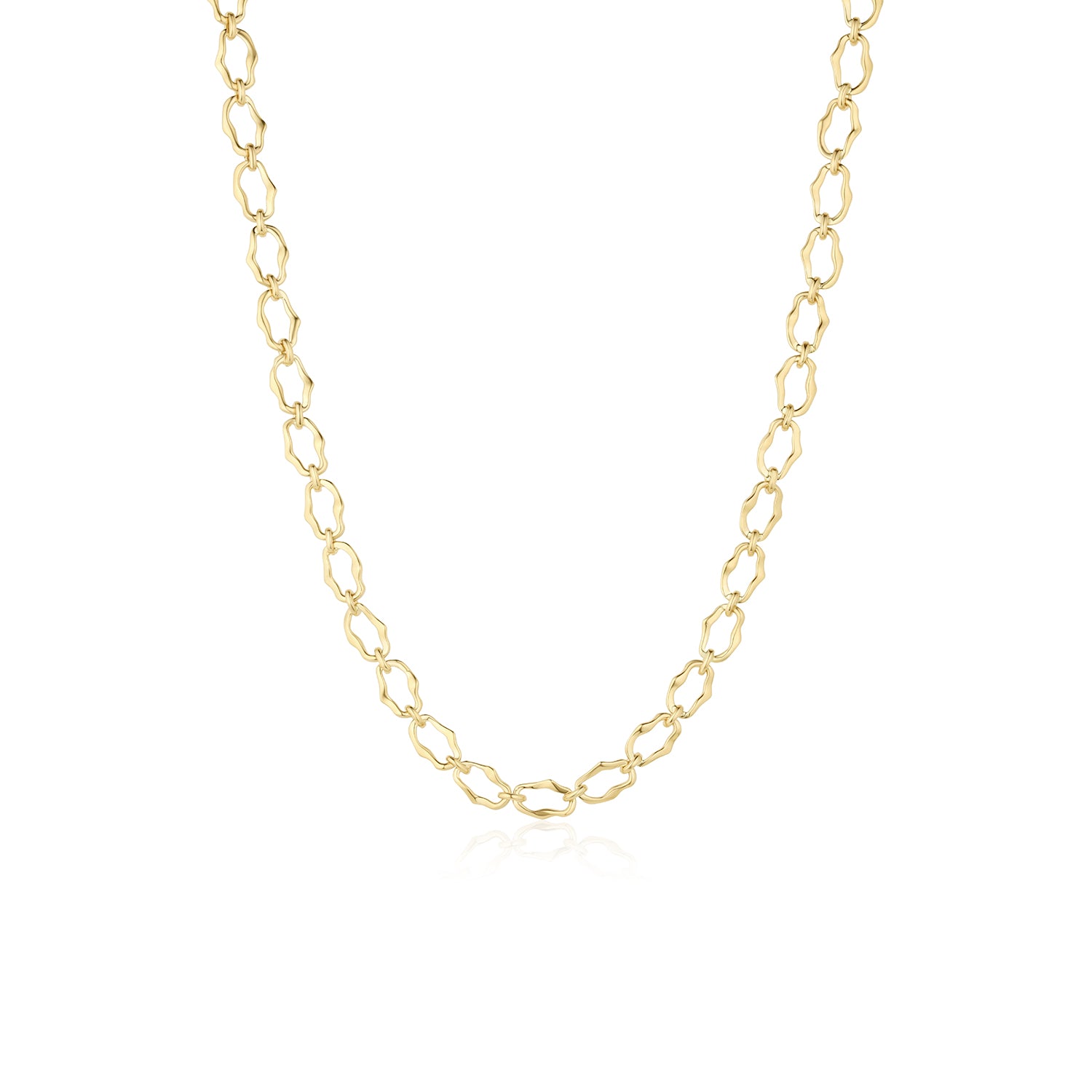 8mm Sculpted Link Gold Necklace [Yellow Gold]