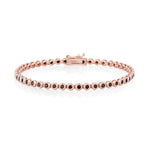 Black Diamond Bezeled Tennis Bracelet [Rose Gold]