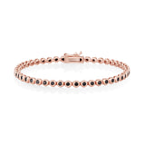 Black Diamond Bezeled Tennis Bracelet [Rose Gold]