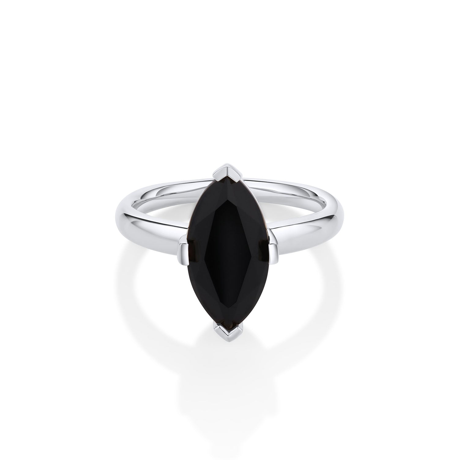 Black Onyx Noelle Ring [White Gold]