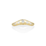 White Diamond Bombé Band [Yellow Gold]