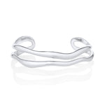 Curved Freeform Gold Cuff [White Gold]