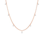 Seven Stone Diamond Drop Choker [Rose Gold]