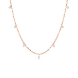 Seven Stone Diamond Drop Choker [Rose Gold]