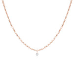 Single Diamond Drop Choker [Rose Gold]