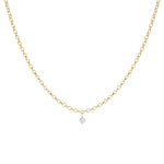 Single Diamond Drop Choker [Yellow Gold]