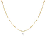 Single Diamond Drop Choker [Yellow Gold]