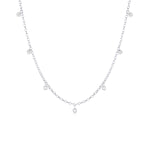 Seven Stone Diamond Drop Choker [White Gold]