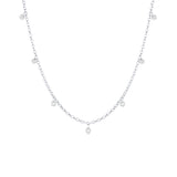 Seven Stone Diamond Drop Choker [White Gold]