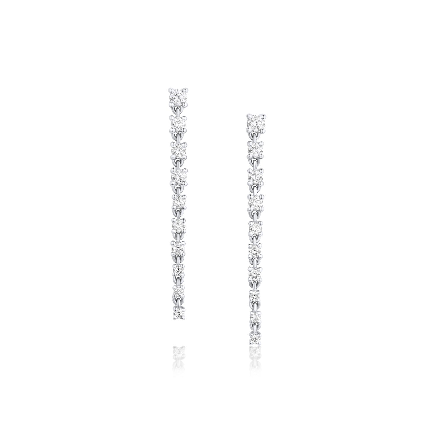 Diamond Cascading Earrings [White Gold]