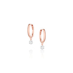 Diamond Drop Hoops [Rose Gold]