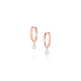 Diamond Drop Hoops [Rose Gold]