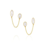 Diamond Duo Chain Earrings - Marrow Fine