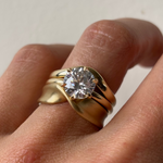 Close up of Everyday Twist Ring stacked with other Marrow Fine rings