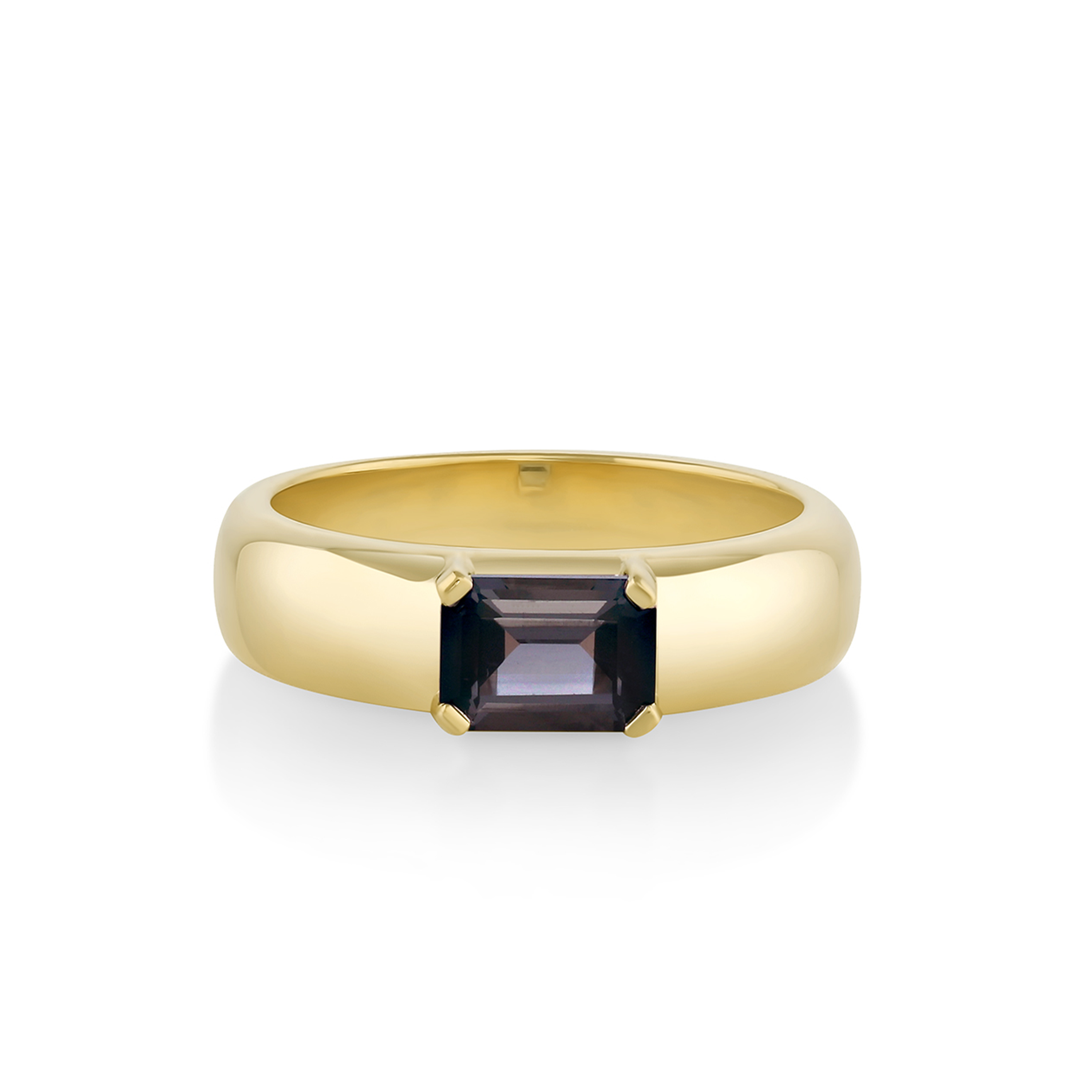 1.01ct Grey Tourmaline Half Cigar Band [Yellow Gold]