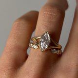 UGC photo of White Diamond Mixed Shape Cosmic Light Band stacked with other Marrow fine rings