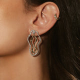 Large White Diamond Sculptural Freeform Earrings