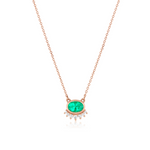 Marrow Fine Jewelry Emerald Oval White Diamonds Spray Sunrise Choker [Rose Gold]