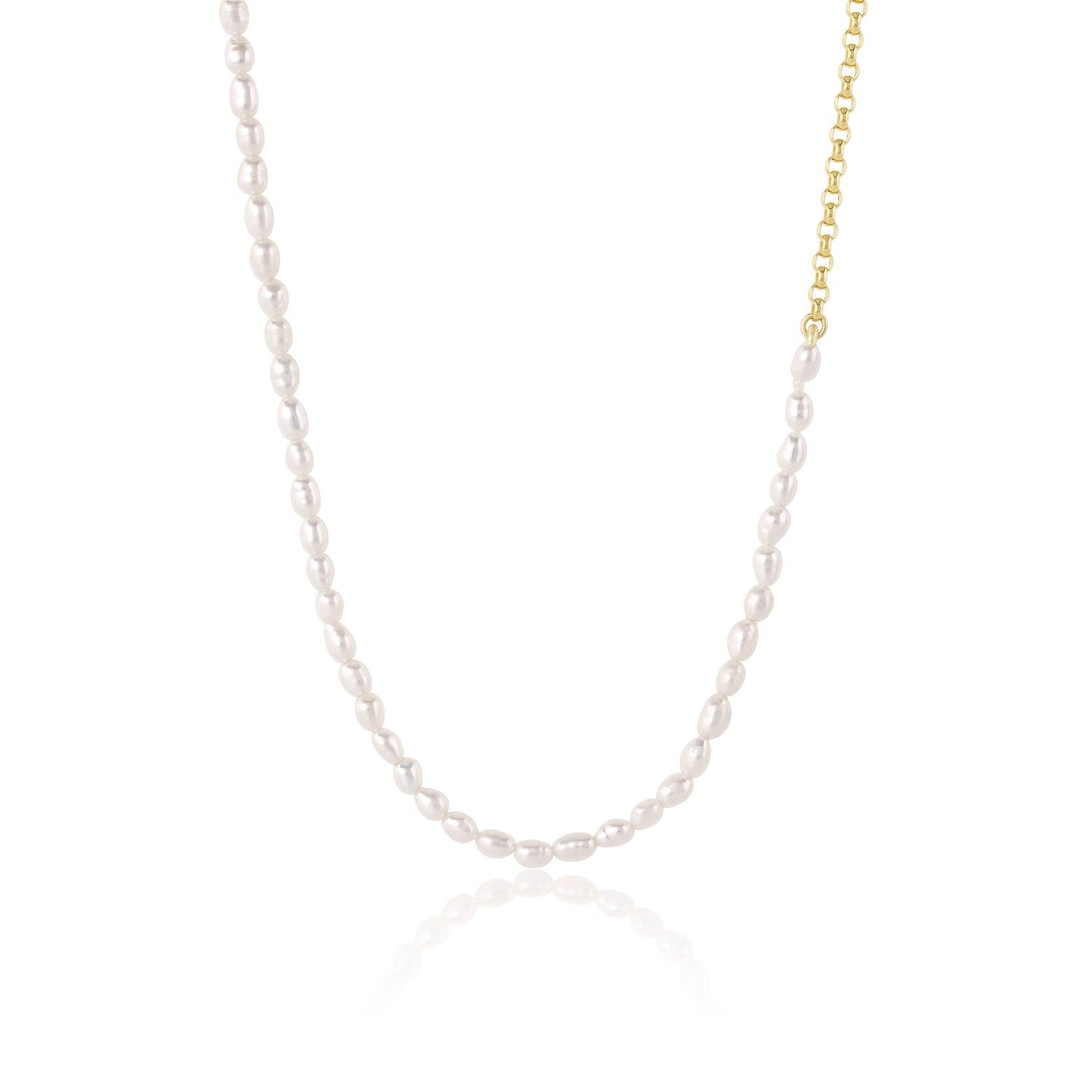 Tear Drop Pearl Necklace [Yellow Gold]