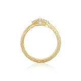 Inamorata White Diamond Head Serpent Ring [yellow gold]