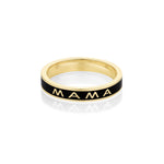 Marrow Fine Mama Enamel Band - Black Enamel [Yellow Gold]