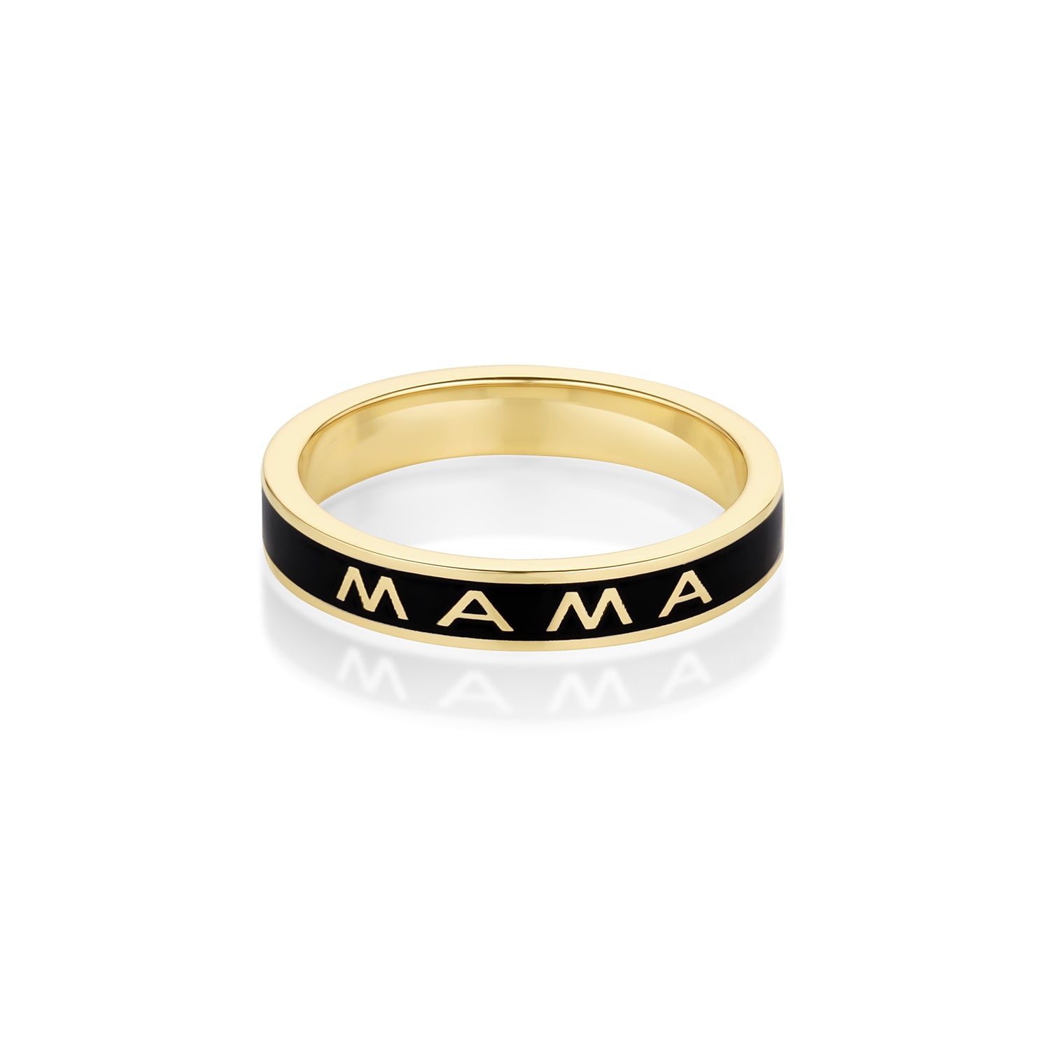 Marrow Fine Mama Enamel Band - Black Enamel [Yellow Gold]