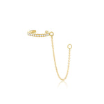 Marrow Fine Jewelry White Diamond Pavé Ear Cuff And Chain [Yellow Gold]