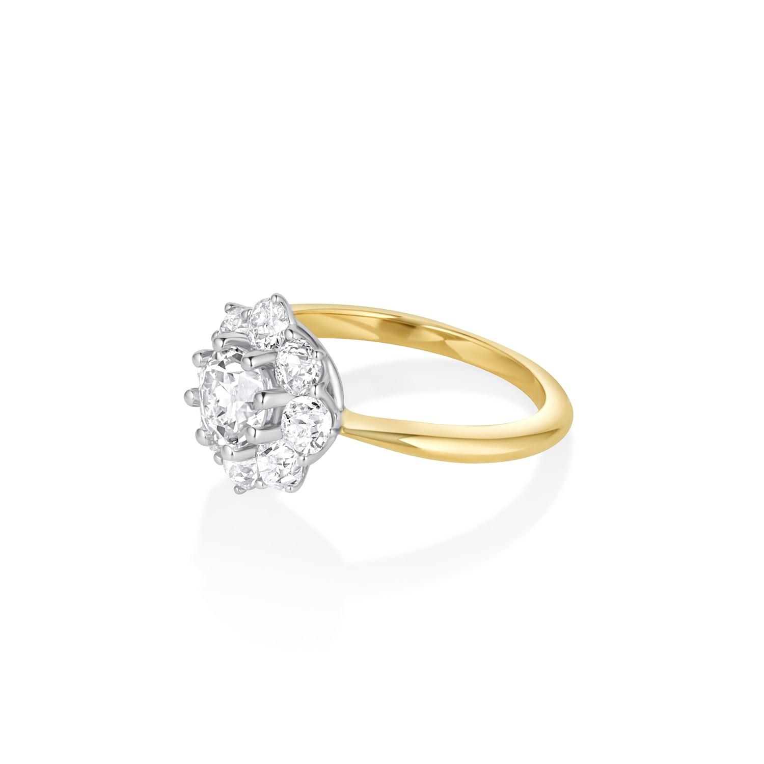 .77ct White Diamond Two-Tone Petal Ring - Marrow Fine