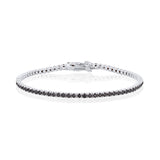 2.78tcw Black Diamond Tennis Bracelet [White Gold]