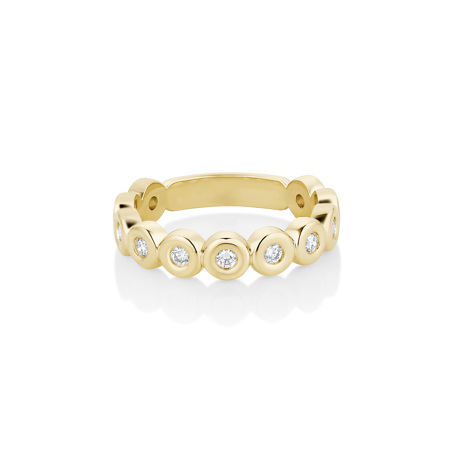 White Diamond Billie Band [Yellow Gold]