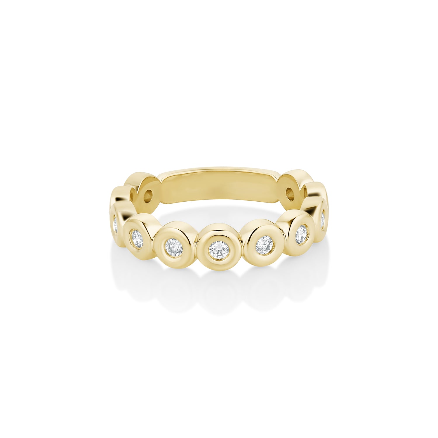 White Diamond Billie Band [Yellow Gold]