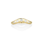 White Diamond Bombé Band [Yellow Gold]