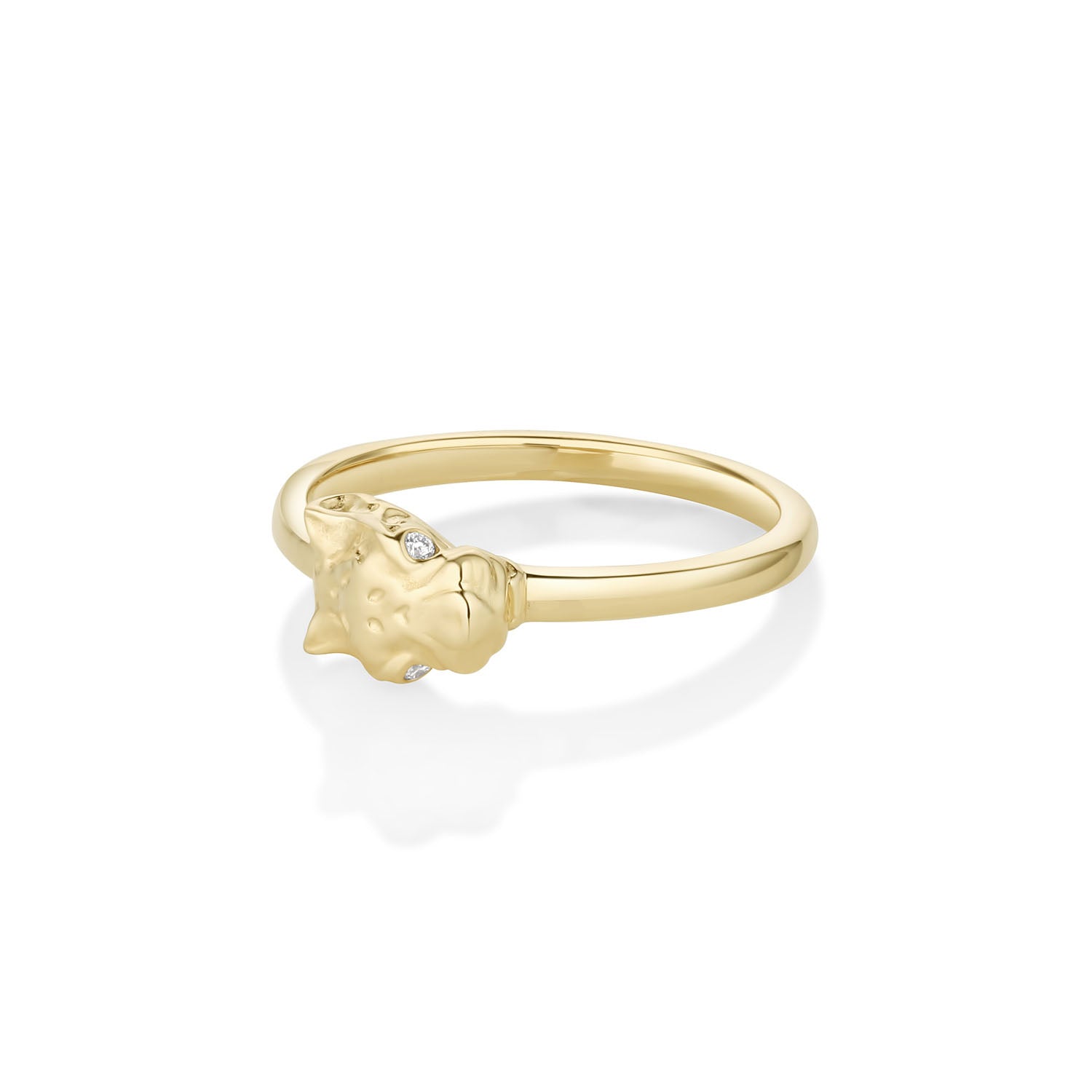 White Diamond Cheetah Ring side view